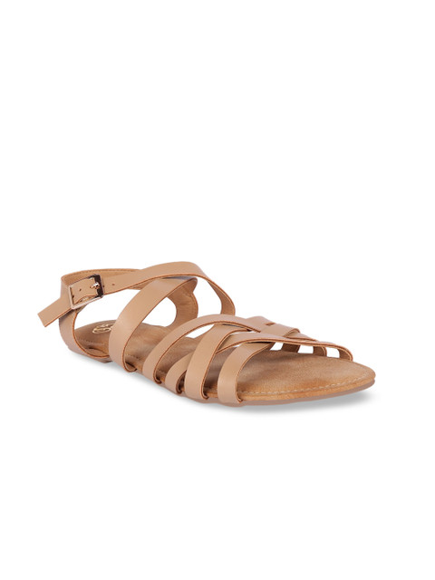 

Sole To Soul Women Beige Solid Open Toe Flats