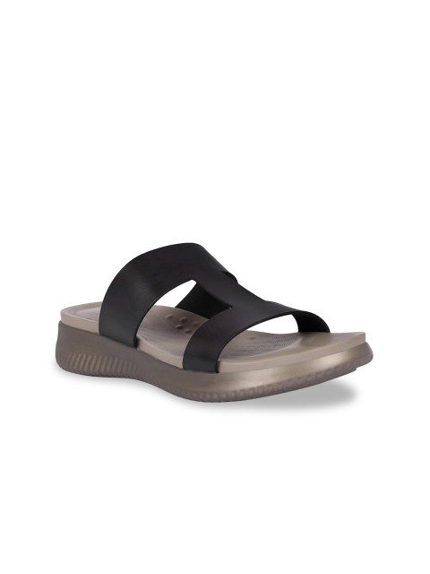 

Sole To Soul Women Black Solid Open Toe Flats