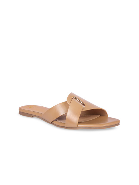 

Sole To Soul Women Beige Solid Open Toe Flats
