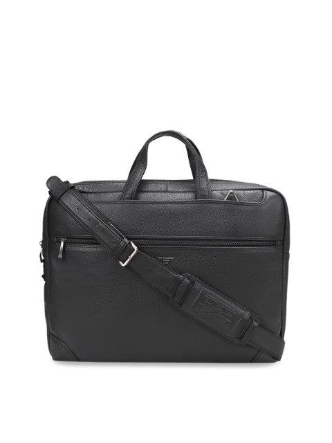 

Da Milano Unisex Black Solid Laptop Bag
