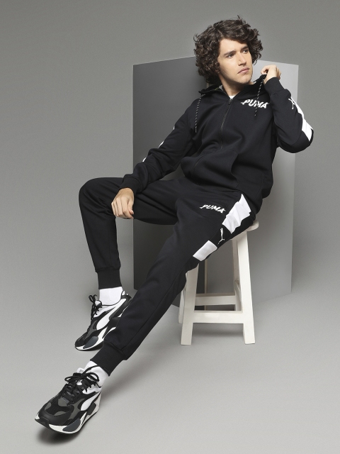 

Puma Men Black Modern Sports Hoodie Solid Sporty Jacket