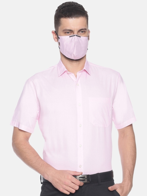 

Balista Men Pink Standard Tailored Fit Solid Giza Cotton Formal Shirt