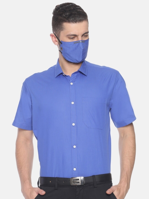 

Balista Men Blue Standard Tailored Fit Solid Formal Shirt