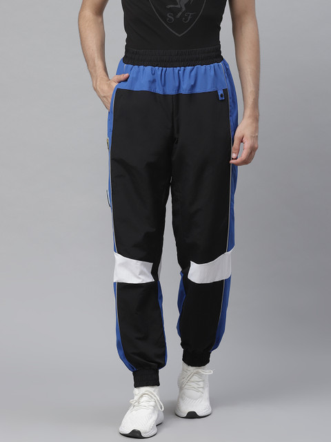 

PUMA Motorsport Men Black & Blue Race Street Woven Colourblocked Ferrari MSP Joggers