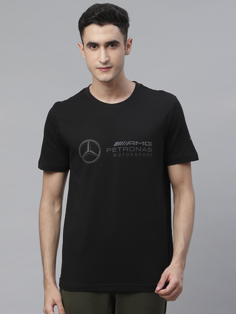 

PUMA Motorsport Men Black Mercedes-AMG Petronas Motorsport Logo Cotton Pure Cotton Motorsports T-shirt