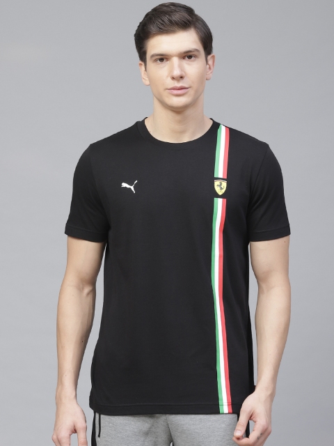 

PUMA Motorsport Men Black Scuderia Ferrari Race Graphic Solid Pure Cotton Motorsports T-shirt