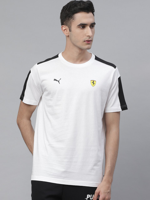 

PUMA Motorsport Men White Scuderia Ferrari Race T7 Crew Neck T-Shirt
