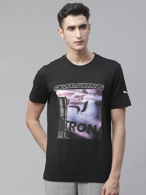 

PUMA Motorsport Men Black & Purple Graphic 2 Printed Round Neck T-shirt