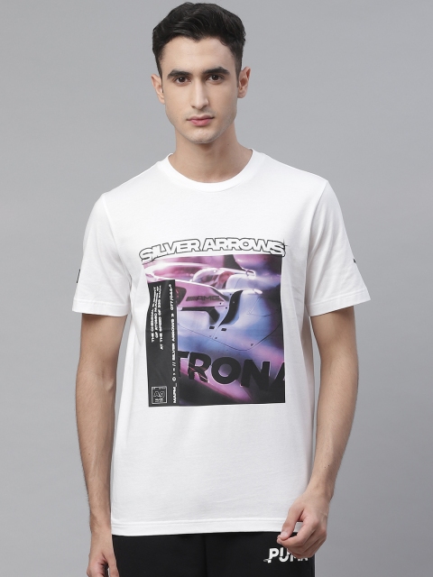 

PUMA Motorsport Men White & Purple Graphic 2 Printed Round Neck T-shirt