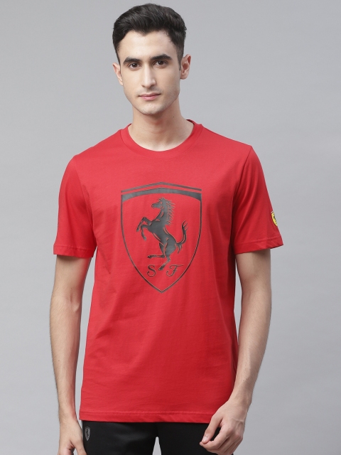 

PUMA Motorsport Men Red & Black Scuderia Ferrari Race Big Shield Printed T-Shirt