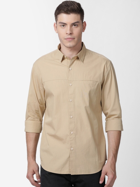 

Mucho Solo Men Khaki Slim Fit Solid Casual Shirt