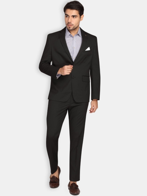 

Theme Men Black Solid Single-Breasted Casual Suit