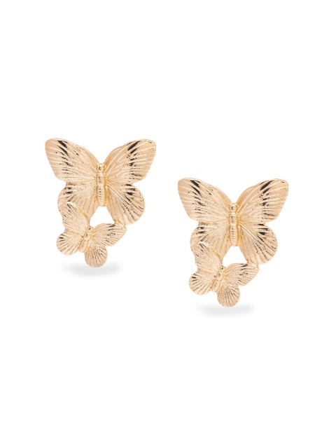 

Globus Gold Butterfly Shaped Drop Earrings