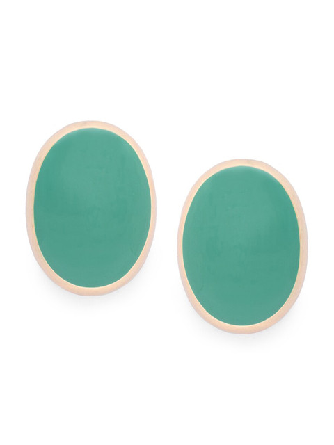 

Globus Gold-Plated & Sea Green Oval Studs