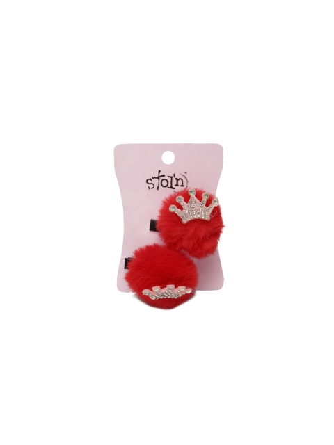 

Stoln Girls Red Set of 2 Fur Alligator Hair Clip