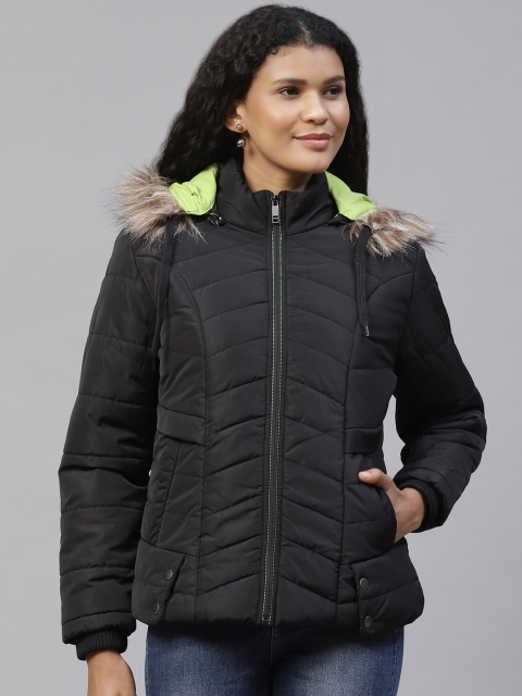 

Foreign Culture By Fort Collins Women Black Solid Lightweight Parka Jacket