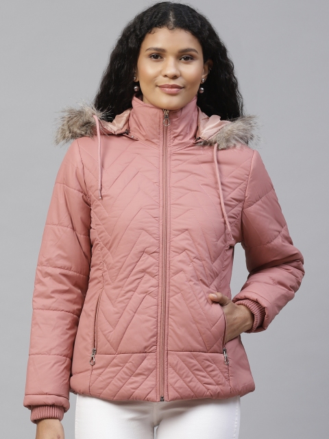 

Foreign Culture By Fort Collins Women Dusty Pink Solid Lightweight Parka Jacket