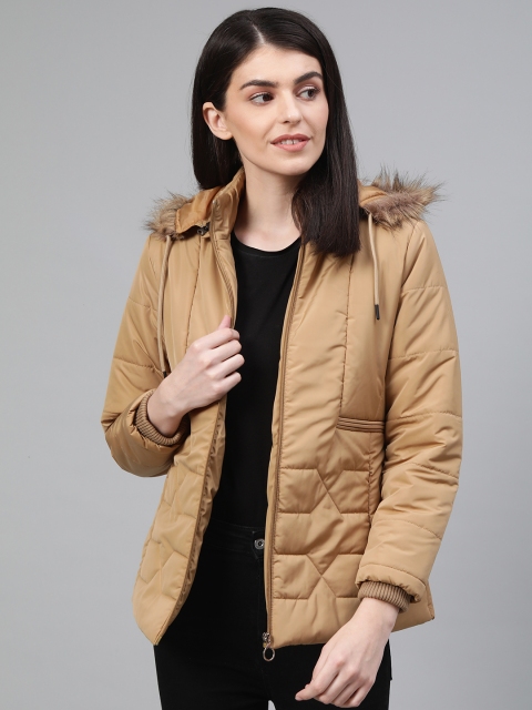 

Foreign Culture By Fort Collins Women Khaki Solid Hooded Parka Jacket