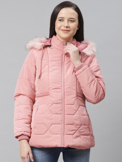 

Foreign Culture By Fort Collins Women Pink Parka Jacket with Detachable Hood