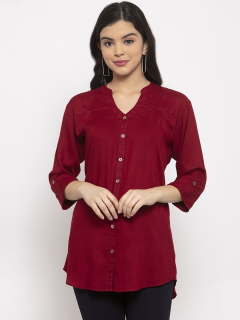 

Baani Creations Women Maroon Regular Fit Solid Casual Shirt