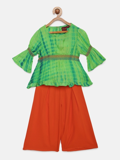 

Twisha Girls Green & Red Printed Top with Palazzos