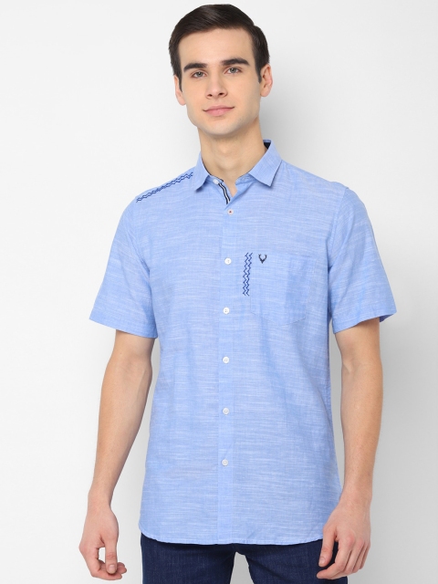 

Allen Solly Men Blue Slim Fit Solid Casual Shirt