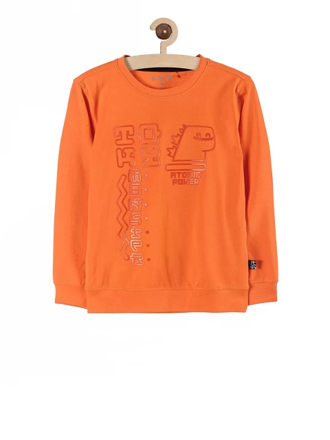 

5.10.15 Boys Orange Printed Round Neck T-shirt