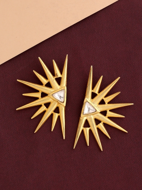 

Tistabene Gold-Plated & White Contemporary Drop Earrings