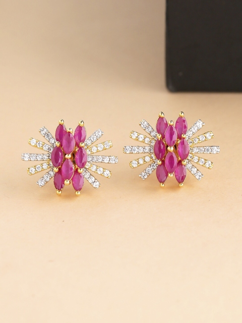 

Tistabene Pink Studded Handcrafted Floral Studs