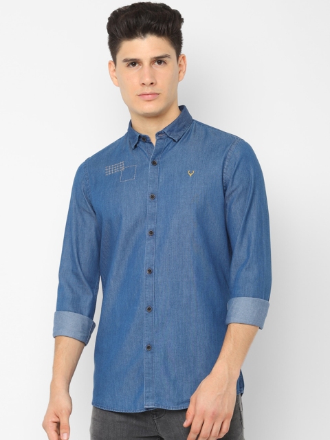 

Solly Jeans Co. Men Blue Regular Fit Solid Denim Shirt