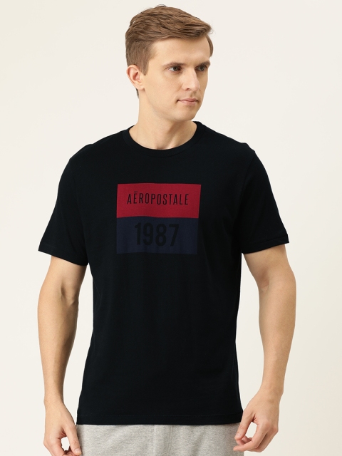 

Aeropostale Men Black Printed Round Neck T-shirt