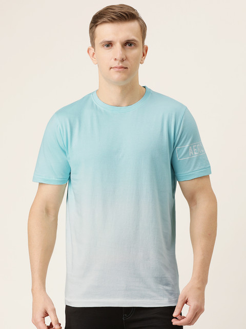

Aeropostale Men Blue Printed Round Neck T-shirt
