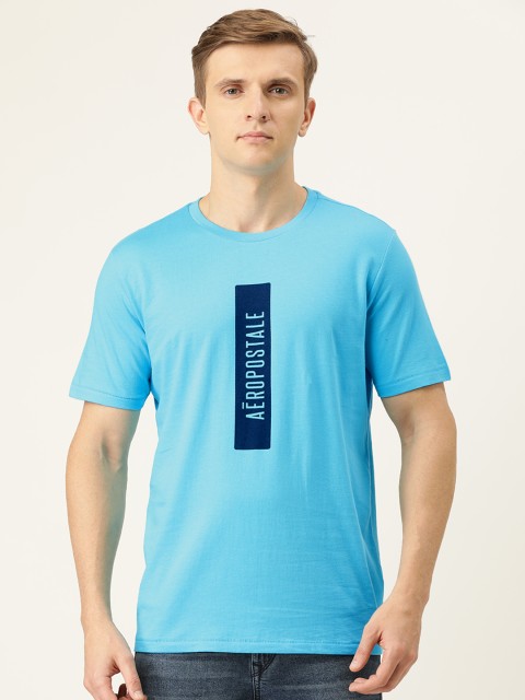 

Aeropostale Men Blue Printed Round Neck T-shirt