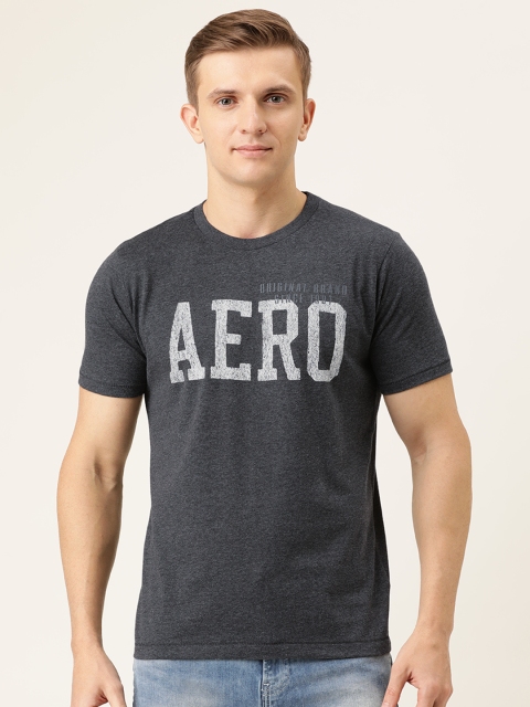 

Aeropostale Men Charcoal Grey Printed Round Neck T-shirt