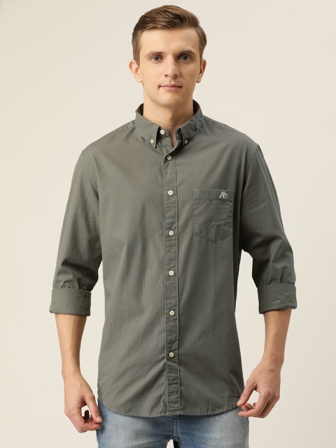 

Aeropostale Men Olive Green Regular Fit Solid Casual Shirt