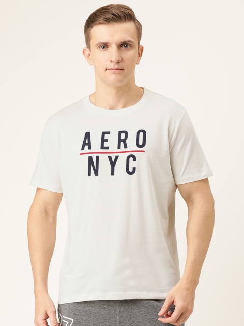 

Aeropostale Men White Printed Round Neck Pure Cotton T-shirt