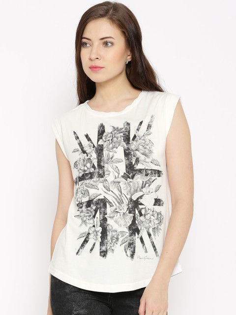 

Pepe Jeans Off-White Floral Print T-shirt