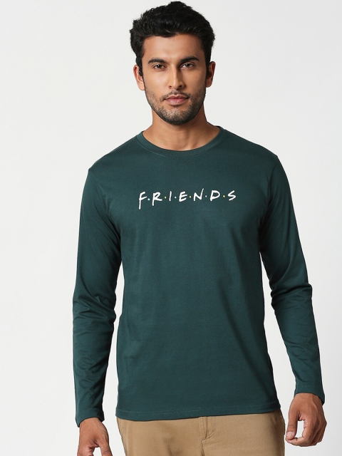 

Bewakoof Men Green & White Friends Printed Round Neck T-shirt