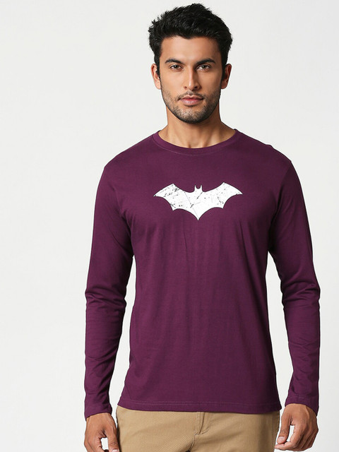 

Bewakoof Men Purple Batman Printed Round Neck T-shirt