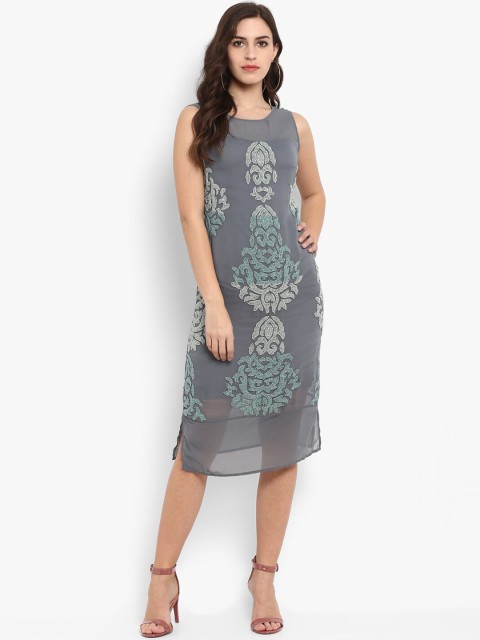 

Aditi Wasan Women Grey Self Design Sheath Dress