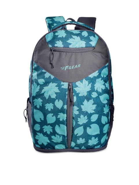 

F Gear Unisex Turquoise Blue & Grey Printed Laptop Backpack