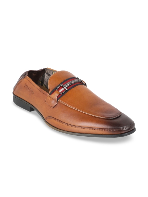

Buckaroo Men Tan Brown & Coffee Brown Colourblocked Leather Horsebit Loafers
