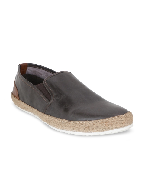 

Buckaroo Men Grey Leather Espadrilles