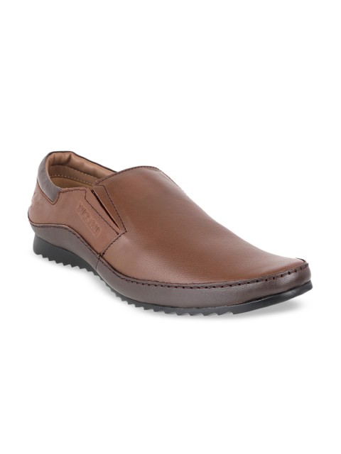 

Buckaroo Men Brown & Coffee Brown Colourblocked Leather Loafers