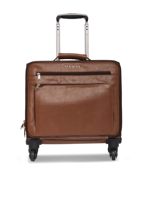 

MBOSS Unisex Tan Brown Cabin Trolley Bag With Laptop Compartment