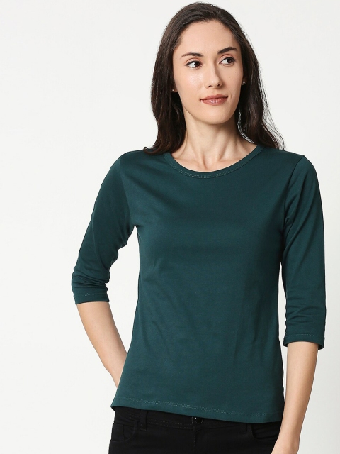 

Bewakoof Women Green Printed Round Neck T-shirt