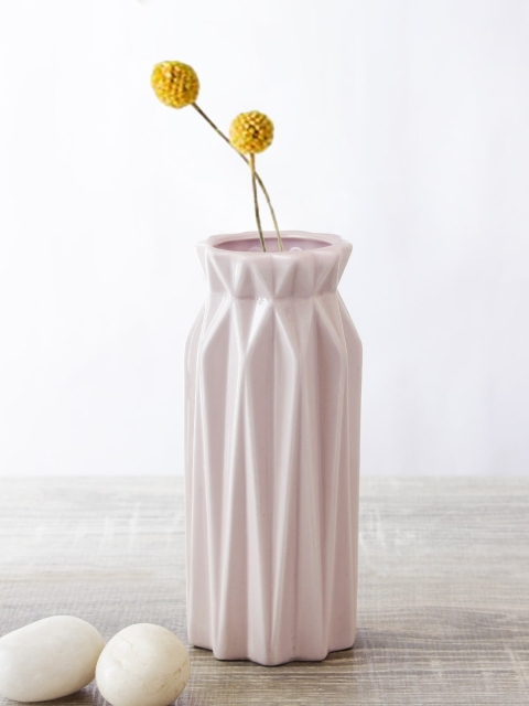 

TAYHAA Pink Solid Ceramic Flower Vase