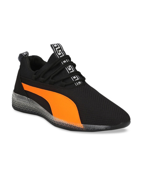 

Ferraiolo Men Black & Orange Colourblocked Sneakers