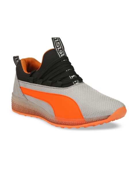 

Ferraiolo Men Grey & Orange Colorblocked Sneakers