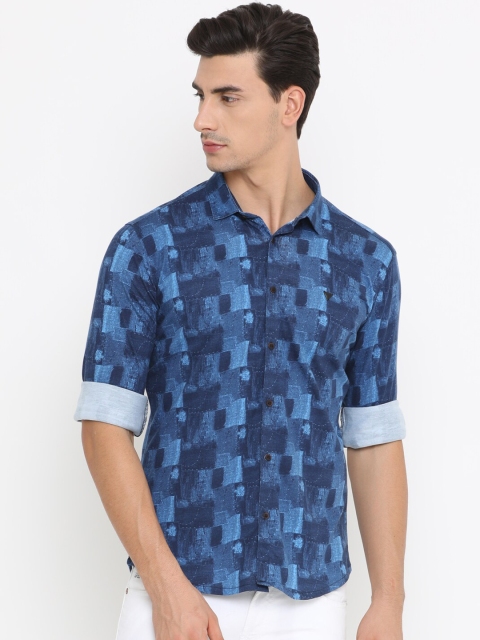

SHOWOFF Men Blue Slim Fit Printed Casual Shirt